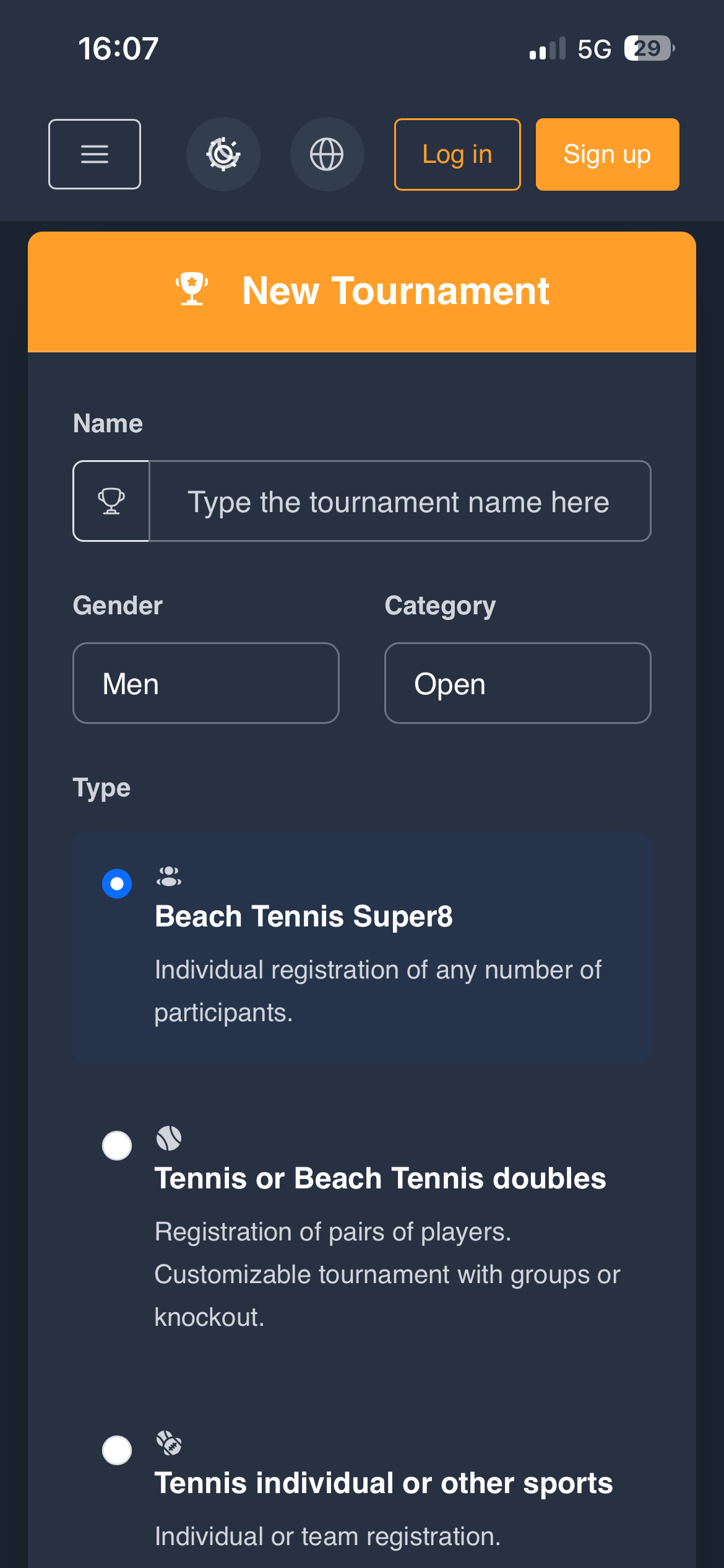 Captura de tela mobile do Super8 1